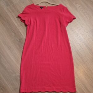 Talbots Coral Pink Scallop-Trim Sheath Dress